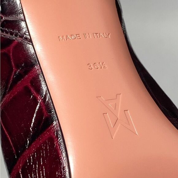 Amina Muaddi Ida Croc-Embossed Leather Booties size 36.5 - Picture 11 of 12